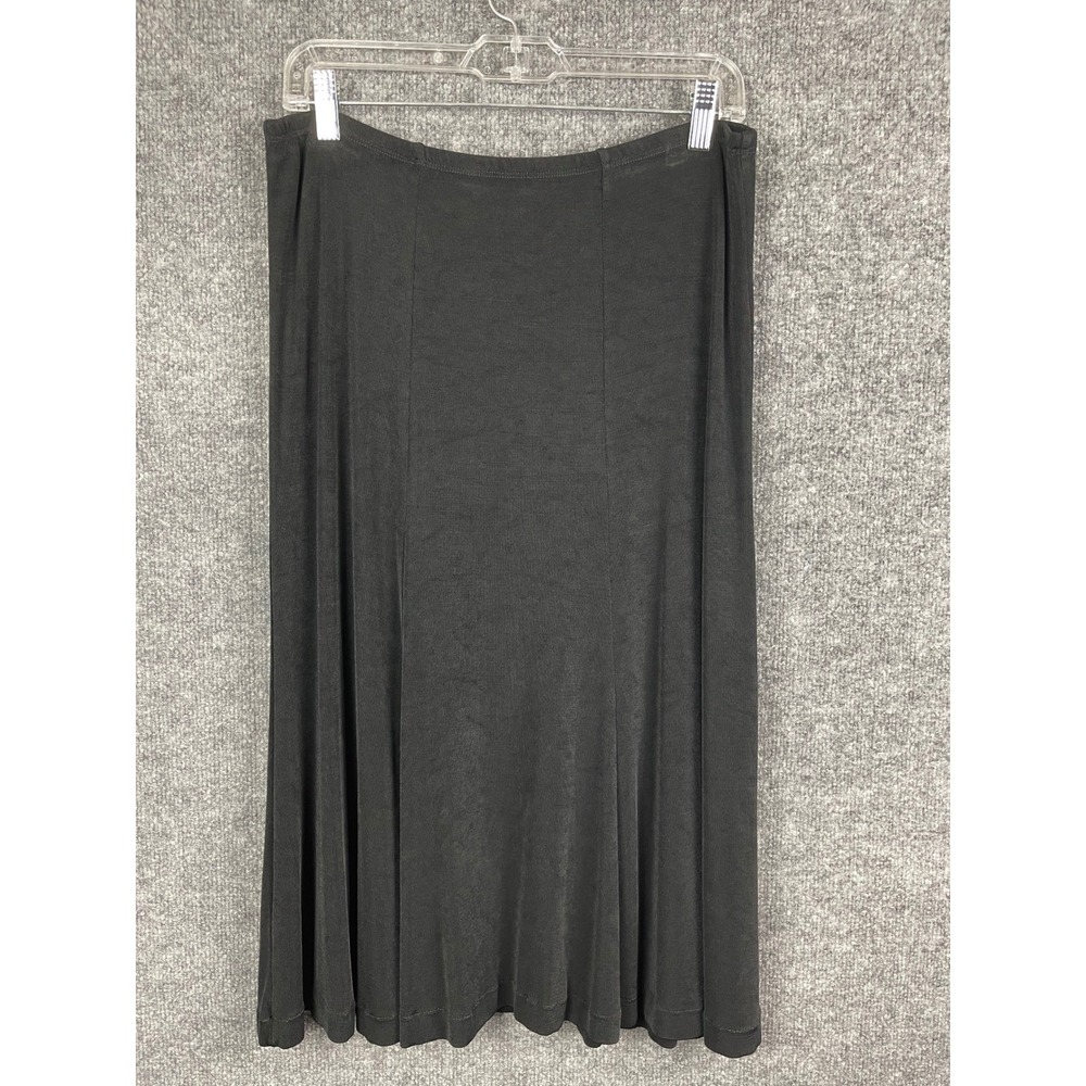 Draper's & Damon's Gored Midi Skirt Women Size M Black Excellent Stretch Pull On